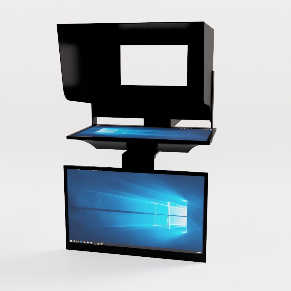 TP20PTZ Broadcast com suporte para câmera PTZ e monitor LED de 19 polegadas